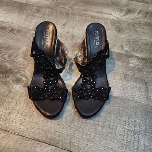 Romus Made‎ In Spain Wedge Sandal With Crystal Embellishments Size 39 (8.5)